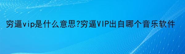 穷逼vip是什么意思?穷逼VIP出自哪个音乐软件