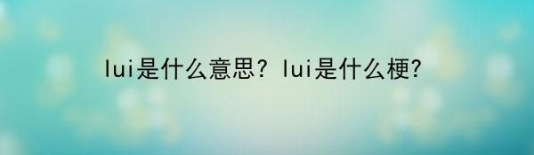 lui是什么意思? lui是什么梗？