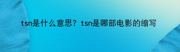 tsn是什么意思? tsn是哪部电影的缩写