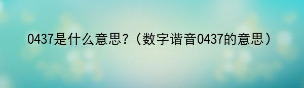 0437是什么意思?(数字谐音0437的意思)