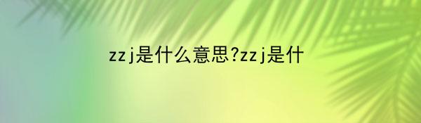 zzj是什么意思?zzj是谁的名字缩写