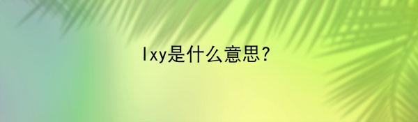 lxy是什么意思?