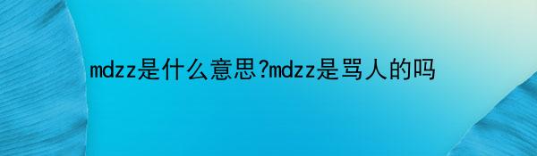 mdzz是什么意思?mdzz是骂人的吗