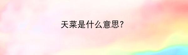 天菜是什么意思?