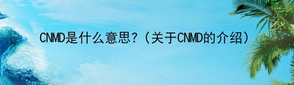CNMD是什么意思?（关于CNMD的介绍）