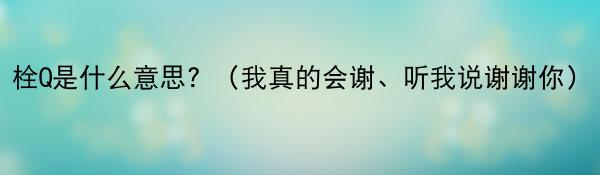 栓Q是什么意思？（我真的会谢、听我说谢谢你）