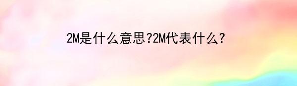 2M是什么意思?2M代表什么？