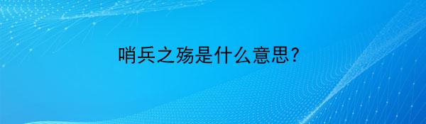 哨兵之殇是什么意思?