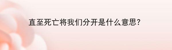 直至死亡将我们分开是什么意思?