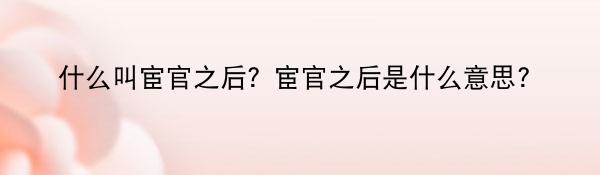 什么叫宦官之后？宦官之后是什么意思?