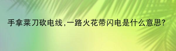 手拿菜刀砍电线,一路火花带闪电是什么意思?