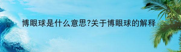博眼球是什么意思?关于博眼球的解释