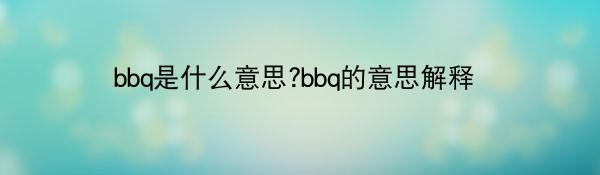 bbq是什么意思?bbq的意思解释