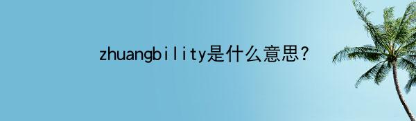 zhuangbility是什么意思?