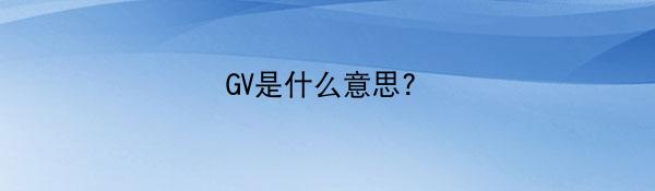 GV是什么意思?