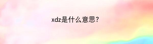 xdz是什么意思?