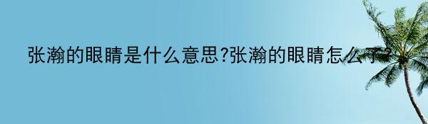 张瀚的眼睛是什么意思?张瀚的眼睛怎么了？