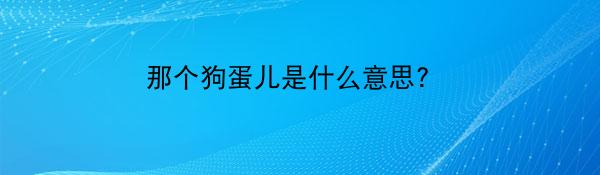 那个狗蛋儿是什么意思?