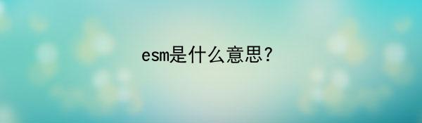 esm是什么意思?