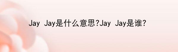 Jay Jay是什么意思?Jay Jay是谁?