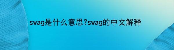 swag是什么意思?swag的中文解释