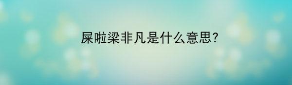 吔屎啦梁非凡是什么意思?