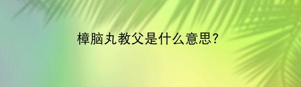 樟脑丸教父是什么意思?