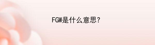 FGW是什么意思?