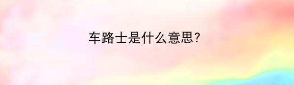 车路士是什么意思?