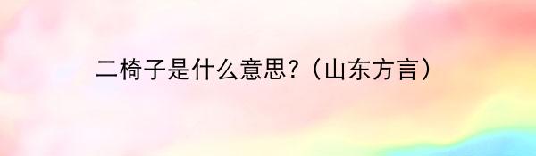 二椅子是什么意思?(山东方言)
