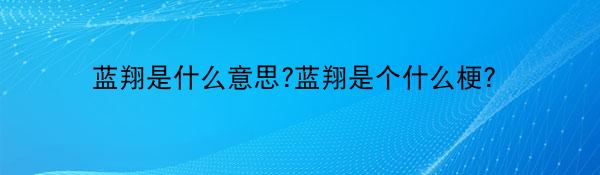 蓝翔是什么意思?蓝翔是个什么梗?