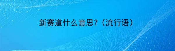 新赛道什么意思?（流行语）