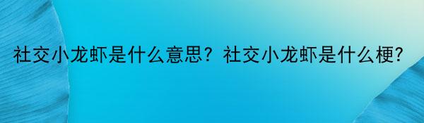 社交小龙虾是什么意思？社交小龙虾是什么梗？