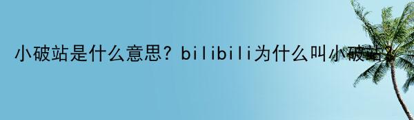 小破站是什么意思？bilibili为什么叫小破站？