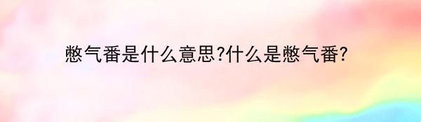 憋气番是什么意思?什么是憋气番?