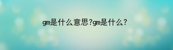 gm是什么意思?gm是什么？