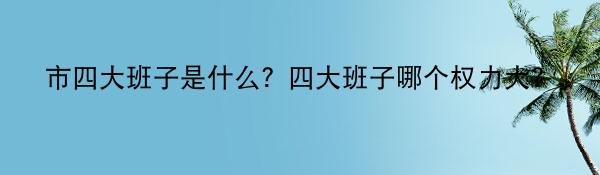市四大班子是什么?四大班子哪个权力大?