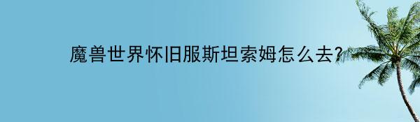 魔兽世界怀旧服斯坦索姆怎么去?