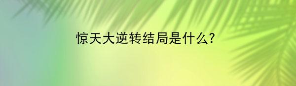 惊天大逆转结局是什么？