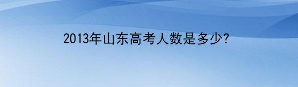 2013年山东高考人数是多少？