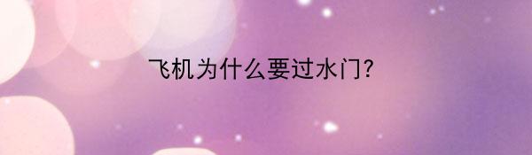 飞机为什么要过水门?
