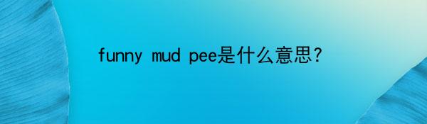 funny mud pee是什么意思？