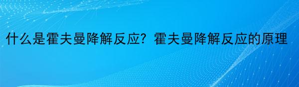 什么是霍夫曼降解反应？霍夫曼降解反应的原理