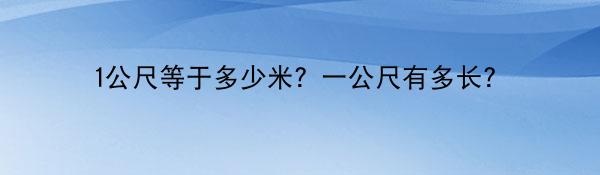 1公尺等于多少米？一公尺有多长？