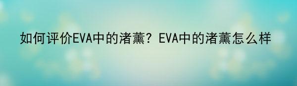 如何评价EVA中的渚薰？EVA中的渚薰怎么样