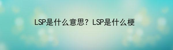 LSP是什么意思？LSP是什么梗