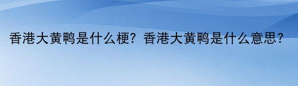香港大黄鸭是什么梗？香港大黄鸭是什么意思？ 世界热门